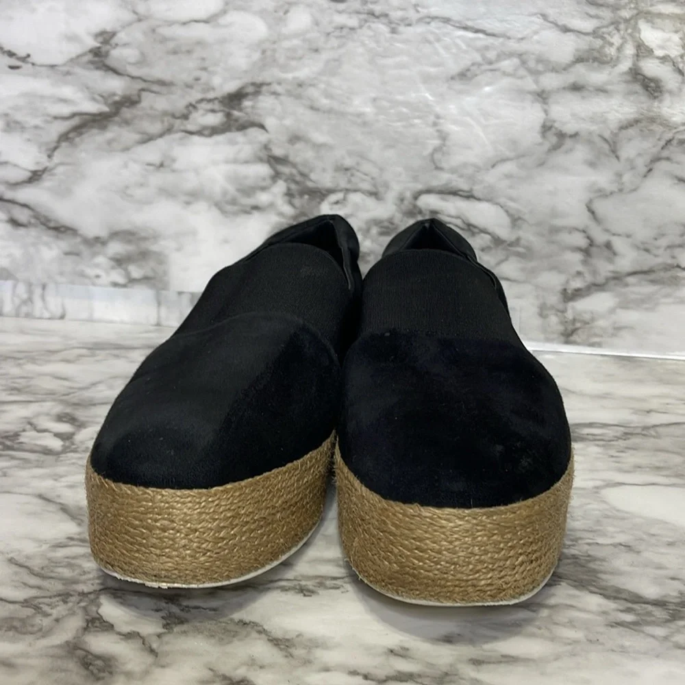Vince Winford Women's Espadrille Suede Black Slip-On Loafers Sneakers Black 9M